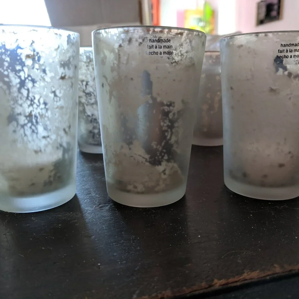 Crate & Barrel Glass Votive Set - NEW